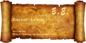 Basler Erina névjegykártya